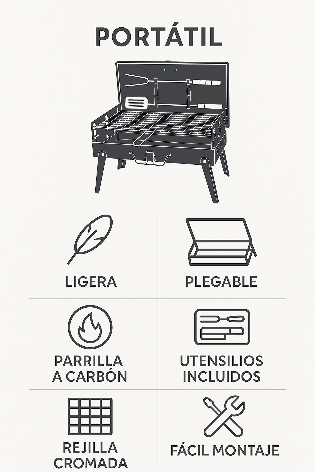 bbq Portatil Con Utensilios On-The-Go™