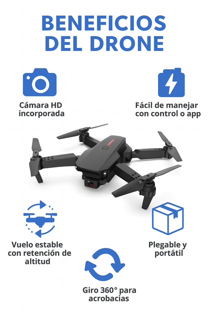 Drone E88™ – Cámara HD y Control Smart